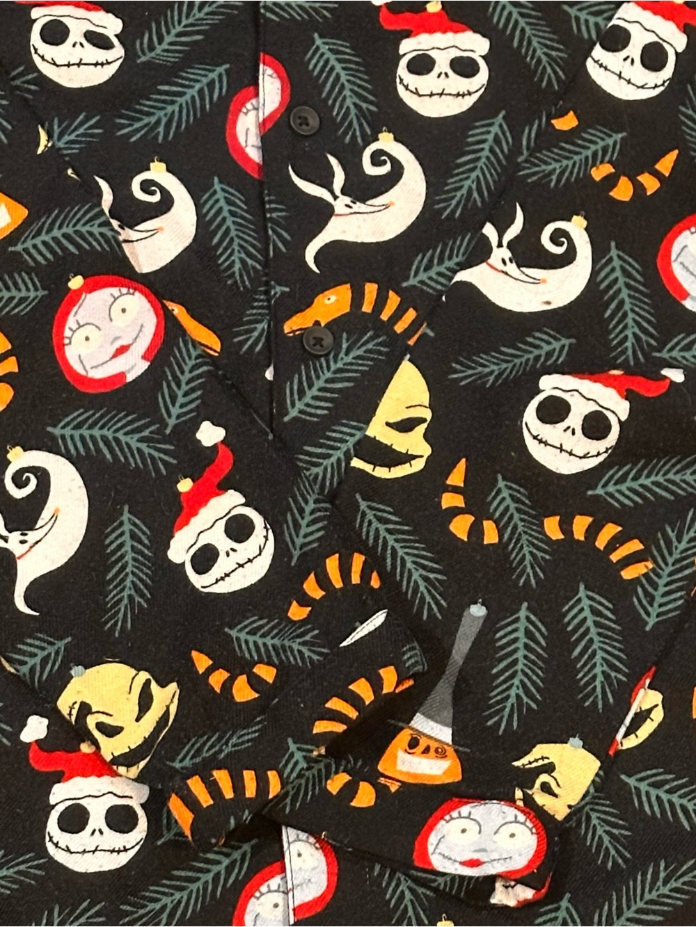 Disney Tim Burton's The Nightmare Before Christmas Flannel Pajama Set, Unisex - Picture 5 of 7